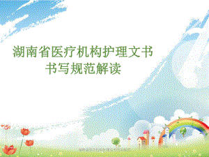 湖南省医疗机构护理文书书写规范课件