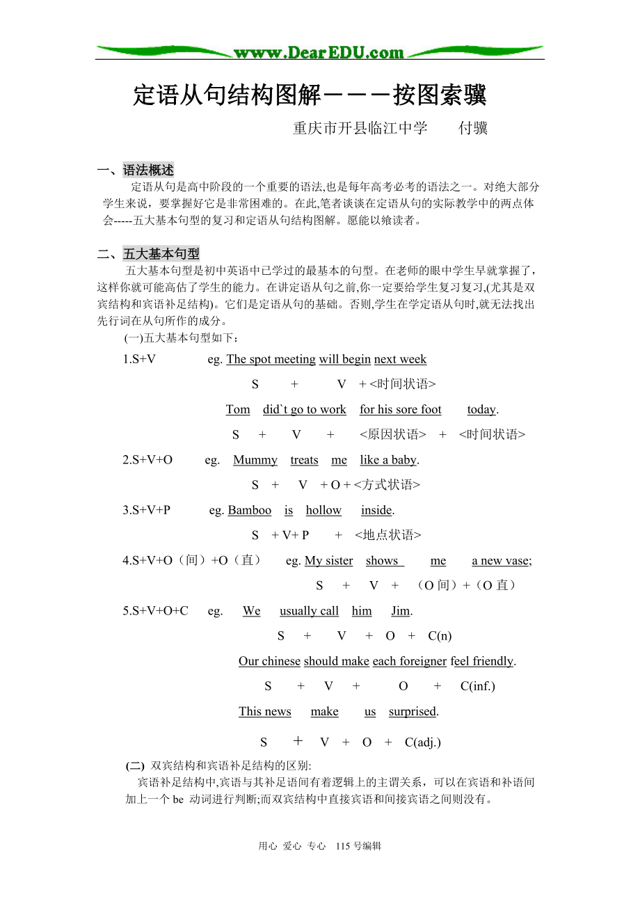 英語定語從句結(jié)構(gòu)圖解按圖索驥人教版_第1頁