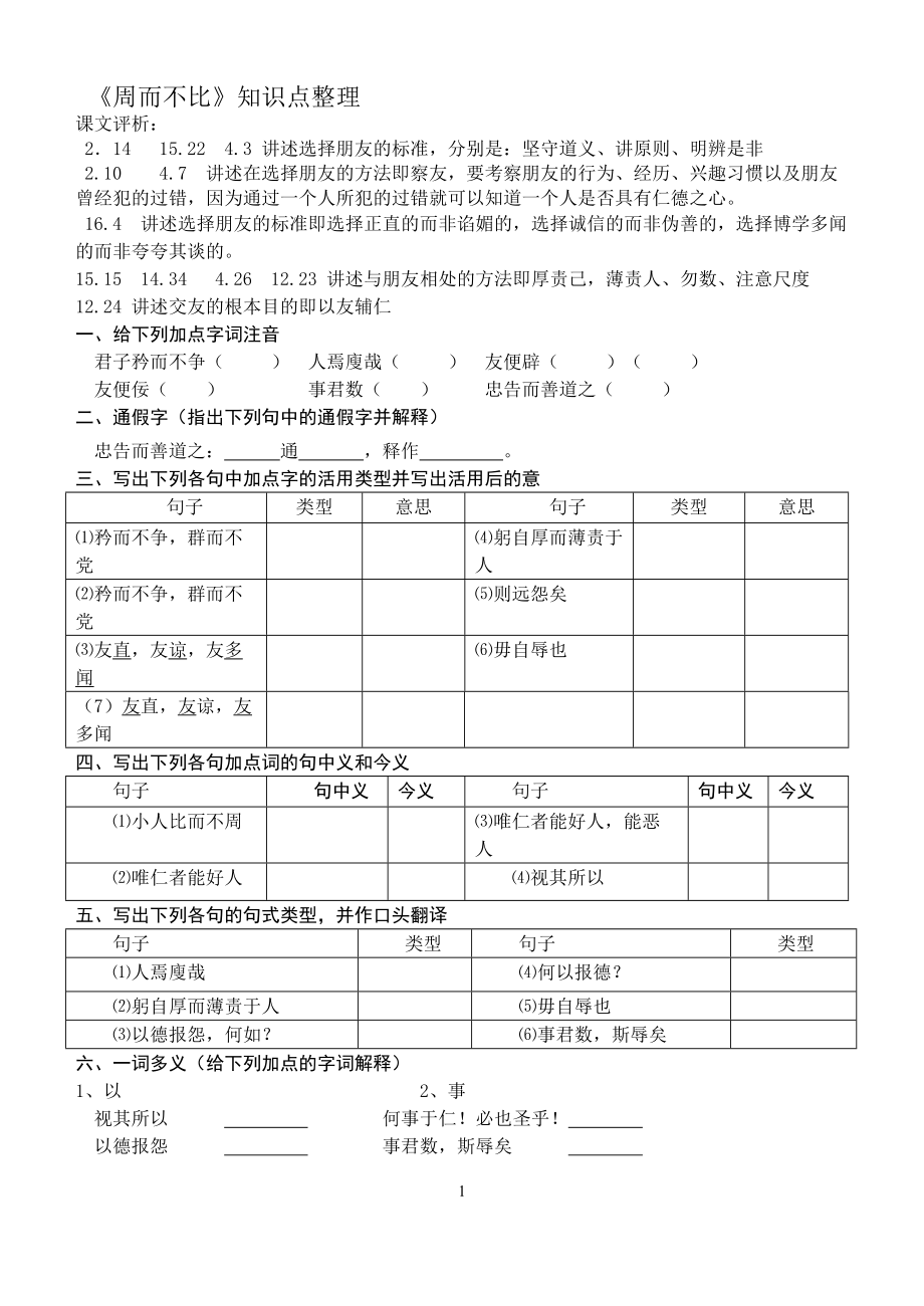 周而不比知識(shí)梳理_第1頁(yè)