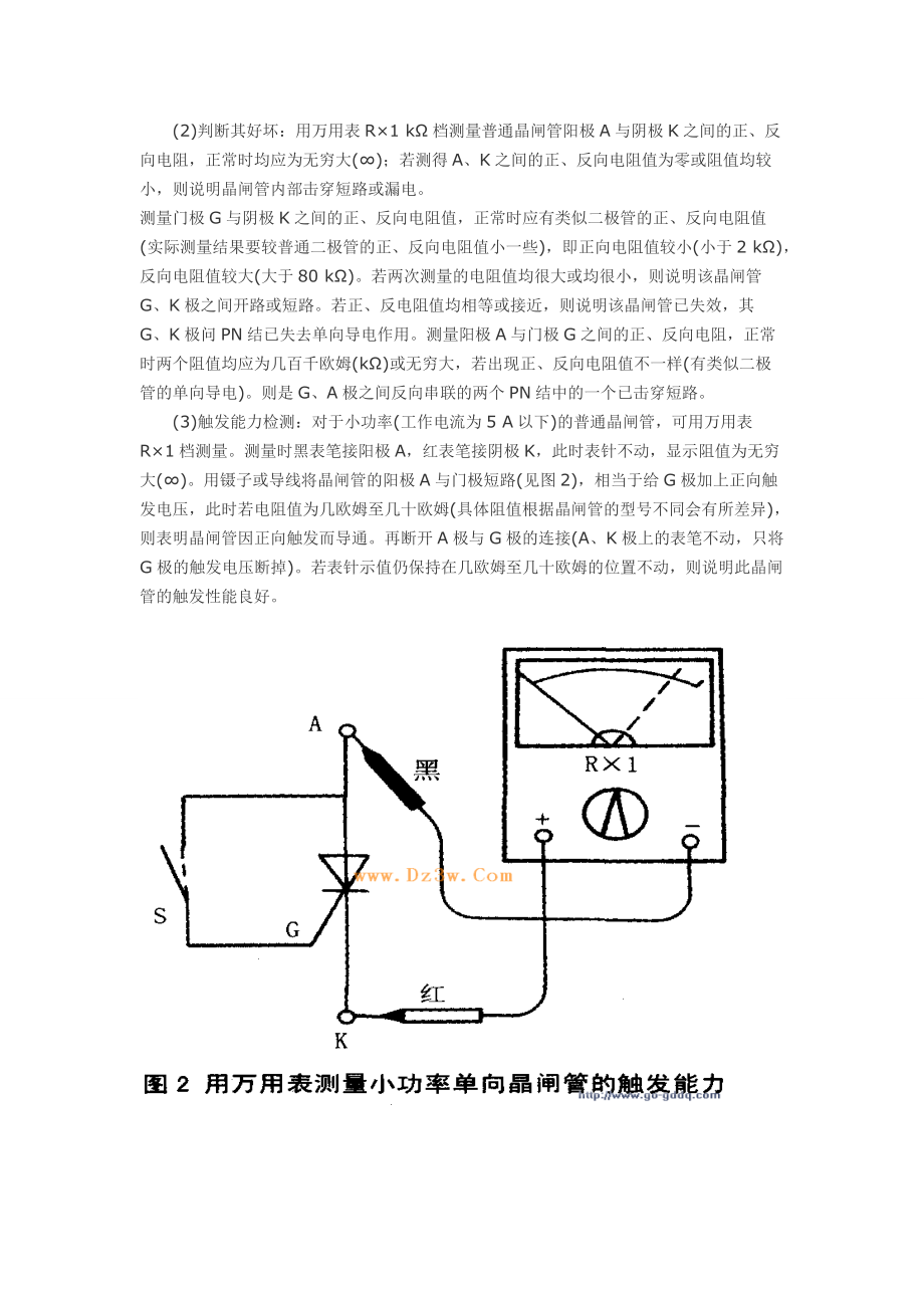 大功率晶闸管测量方法图片