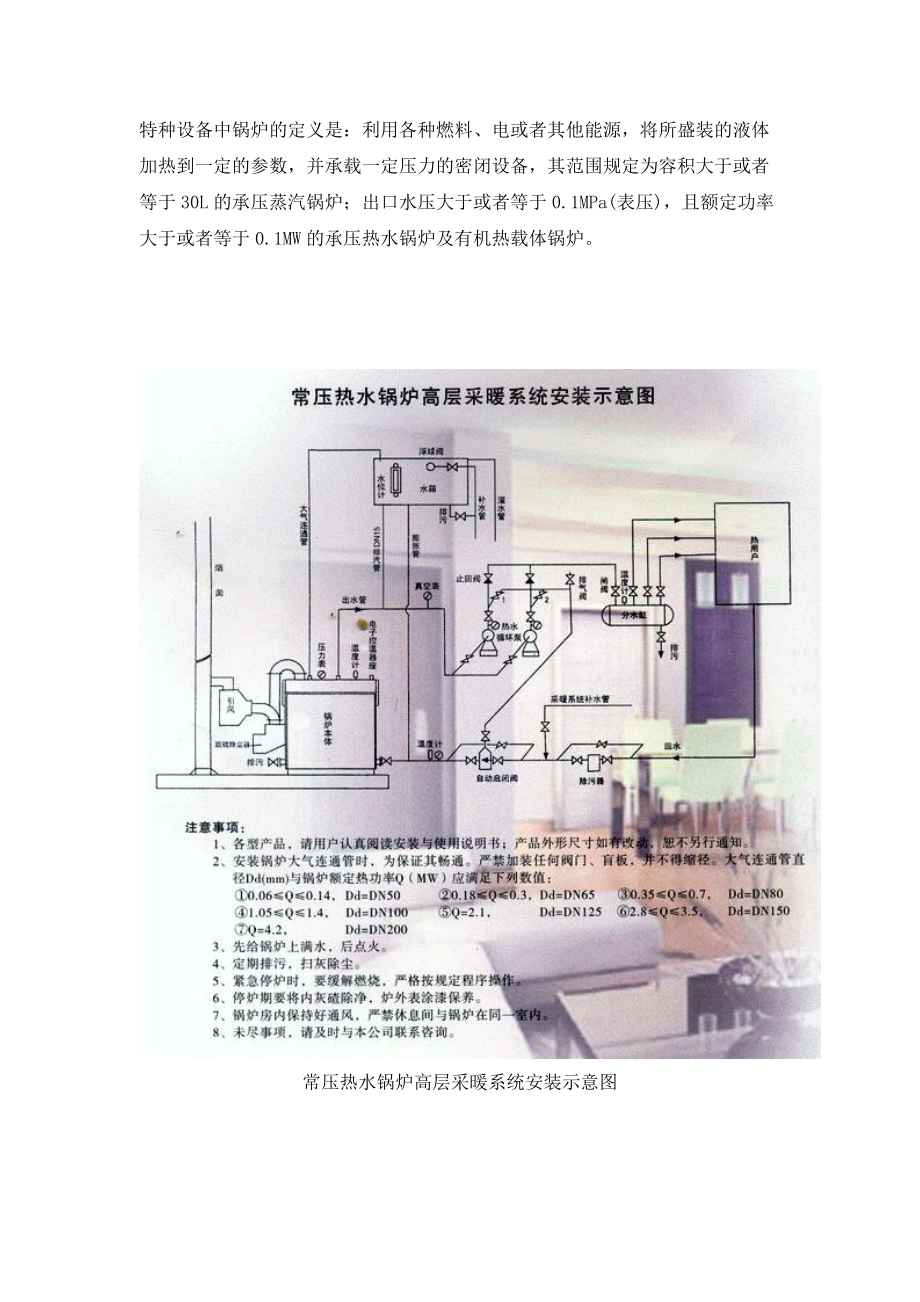 常压热水锅炉安装系统图_第1页