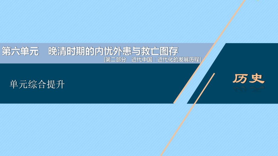 通史版2021版新高考歷史一輪復習第六單元晚清時期的內(nèi)憂外患與救亡圖存單元綜合提升課件人民版_第1頁