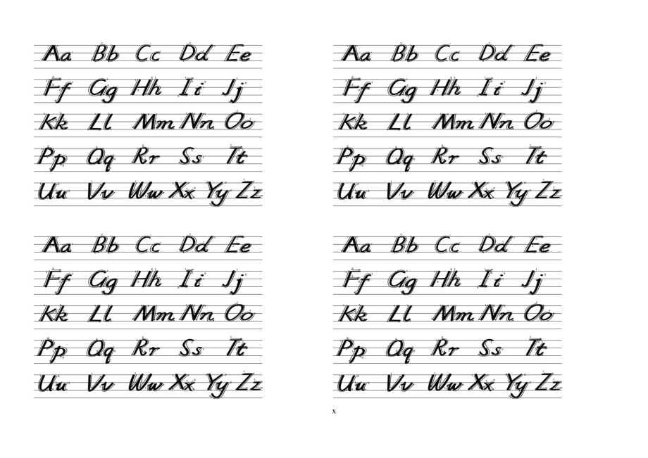 26个英文字母手写体字帖