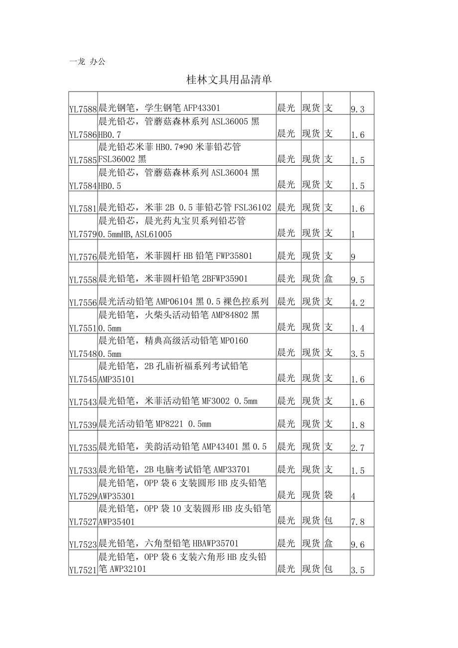 桂林文具用品清單_第1頁