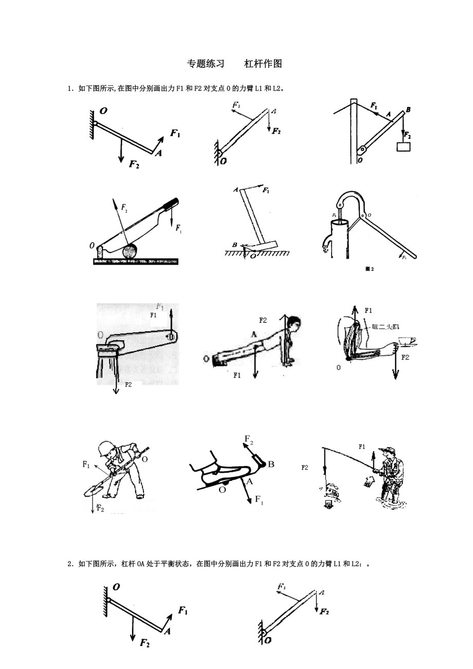 专题练习杠杆作图_第1页