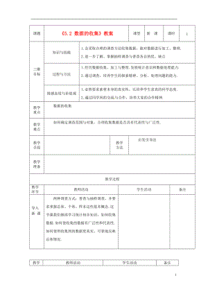 广东省茂名市愉园中学八年级数学下册5.2数据的收集教案北师大版