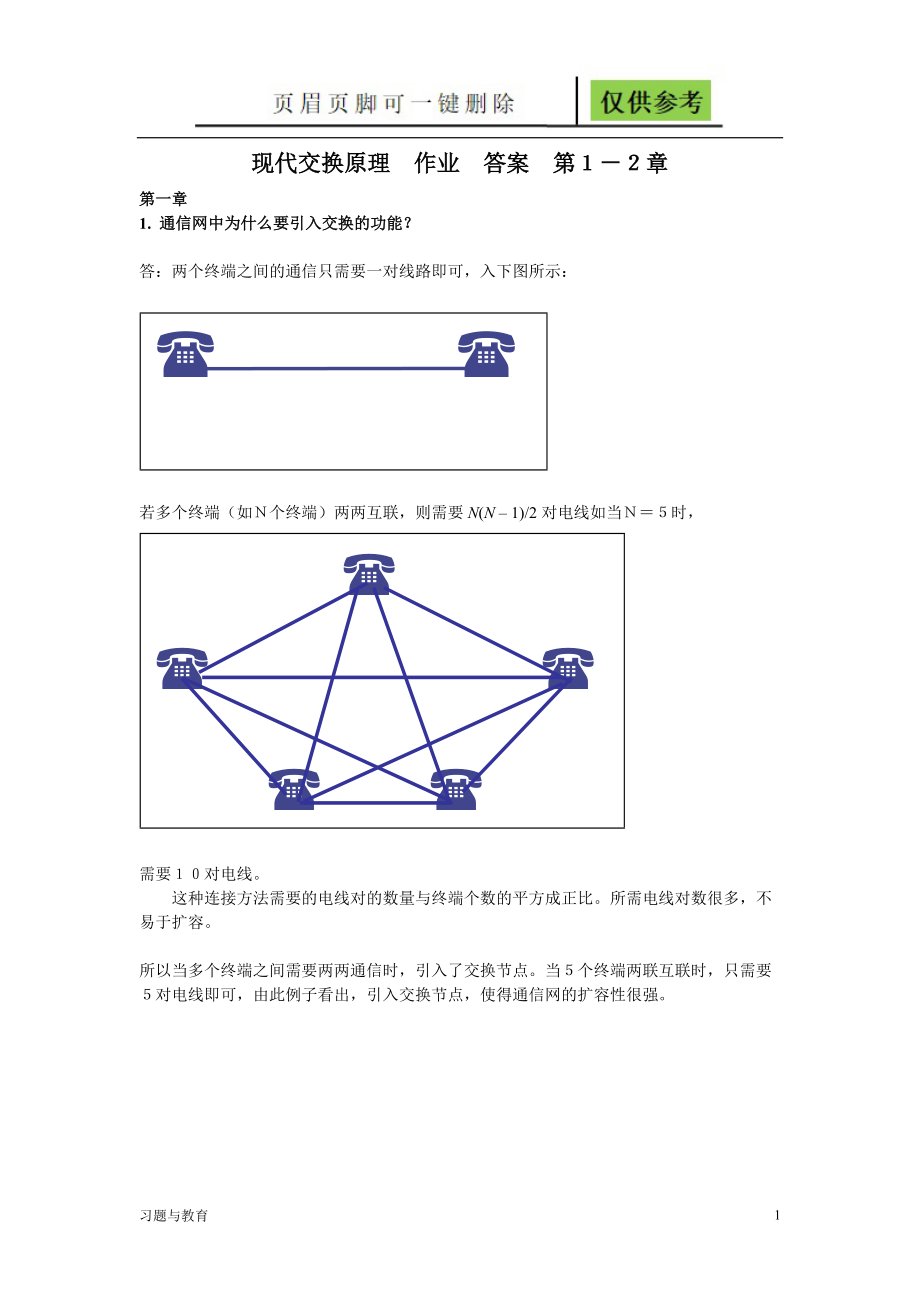 现代交换原理作业答案第12章考试复习题稻谷书屋_第1页