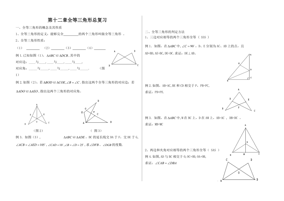 第十二章全等三角形總復(fù)習(xí)_第1頁