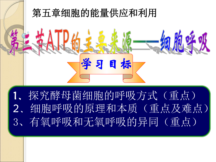 第三节ATP的主要来源细胞呼吸_第1页