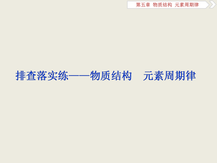 2019屆一輪復習人教版 排查落實練——物質結構 元素周期律 課件_第1頁