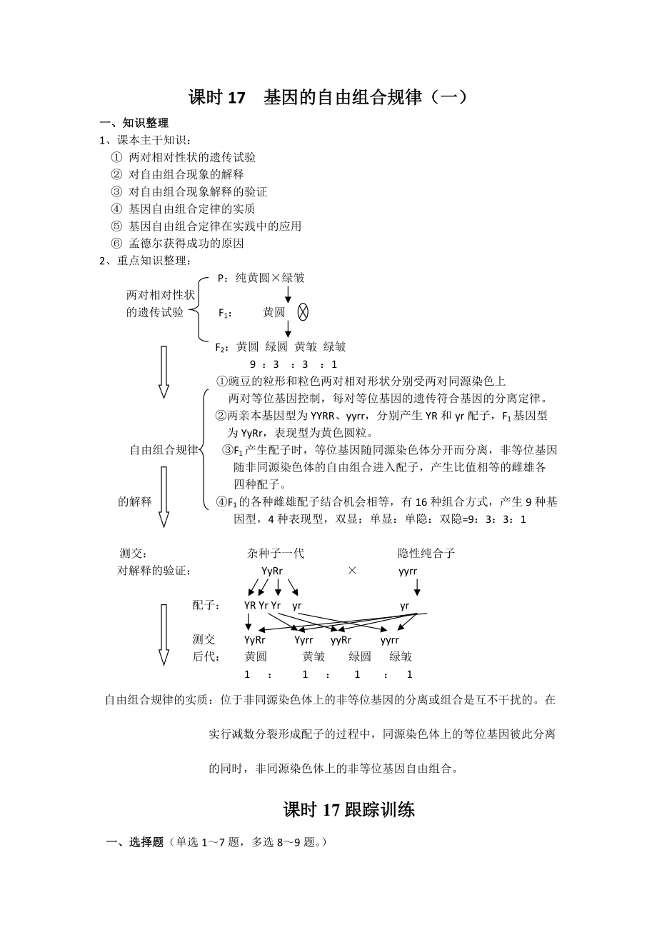 基因的自由组合定律_第1页