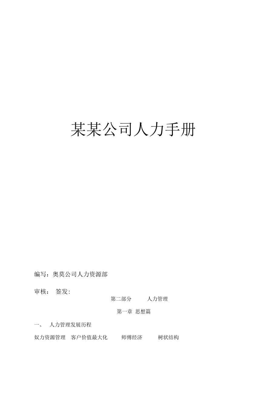 某某公司人力手册(DOC171页)_第1页