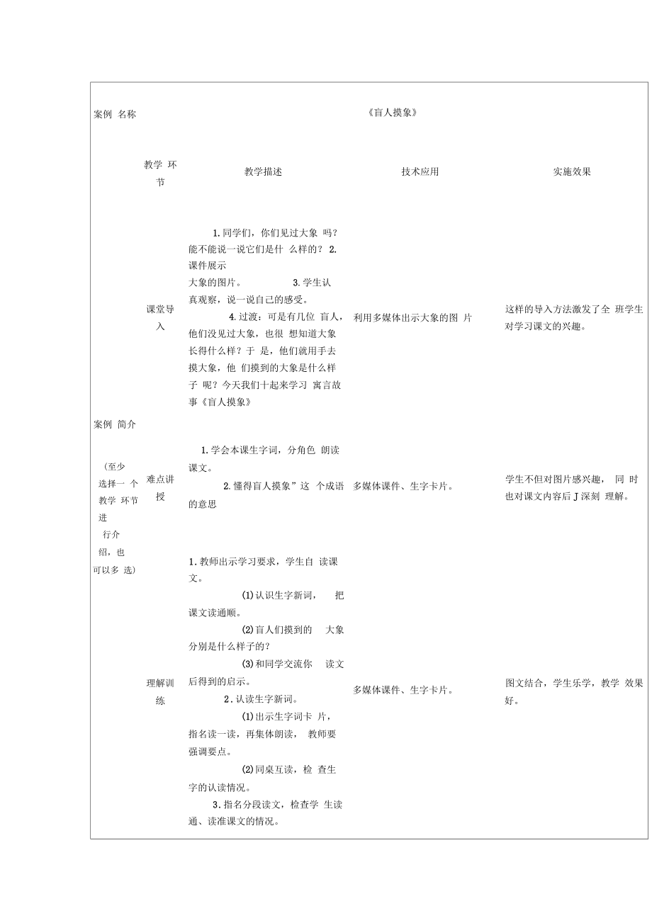 盲人摸象教学设计_第1页