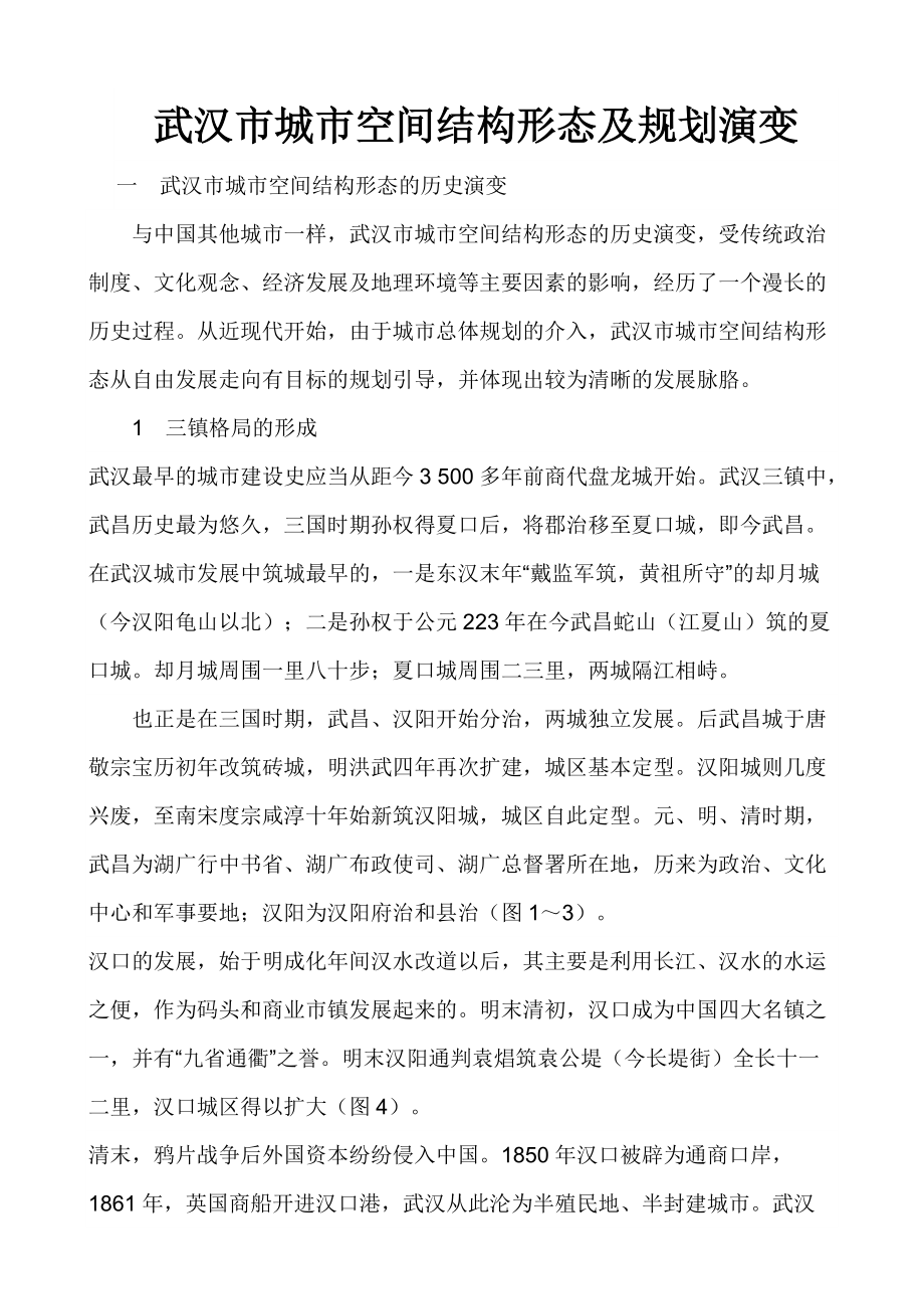 武汉市城市空间结构形态及规划演变_第1页