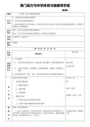 開學(xué)第一課《體育課堂常規(guī)》