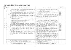 九江市直特殊教育学校目标管理考评评分细则