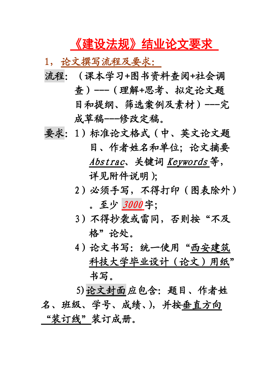 WP《建設法規(guī)》結業(yè)論文要求0612_第1頁