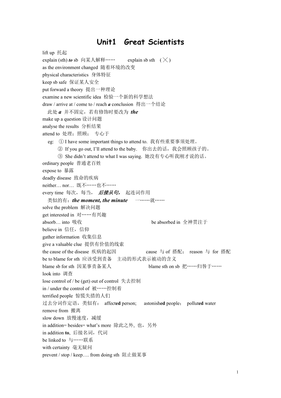 高二英语必修5重点词组_第1页