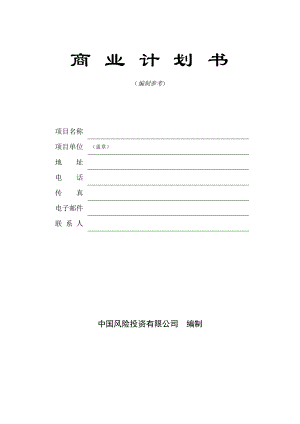 商業(yè)計劃書模版4