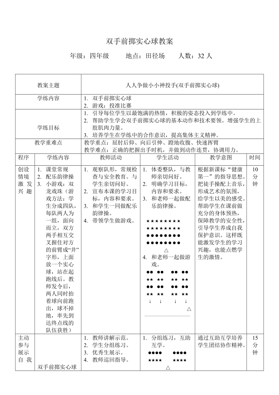 《雙手前擲實(shí)心球》教案_第1頁(yè)