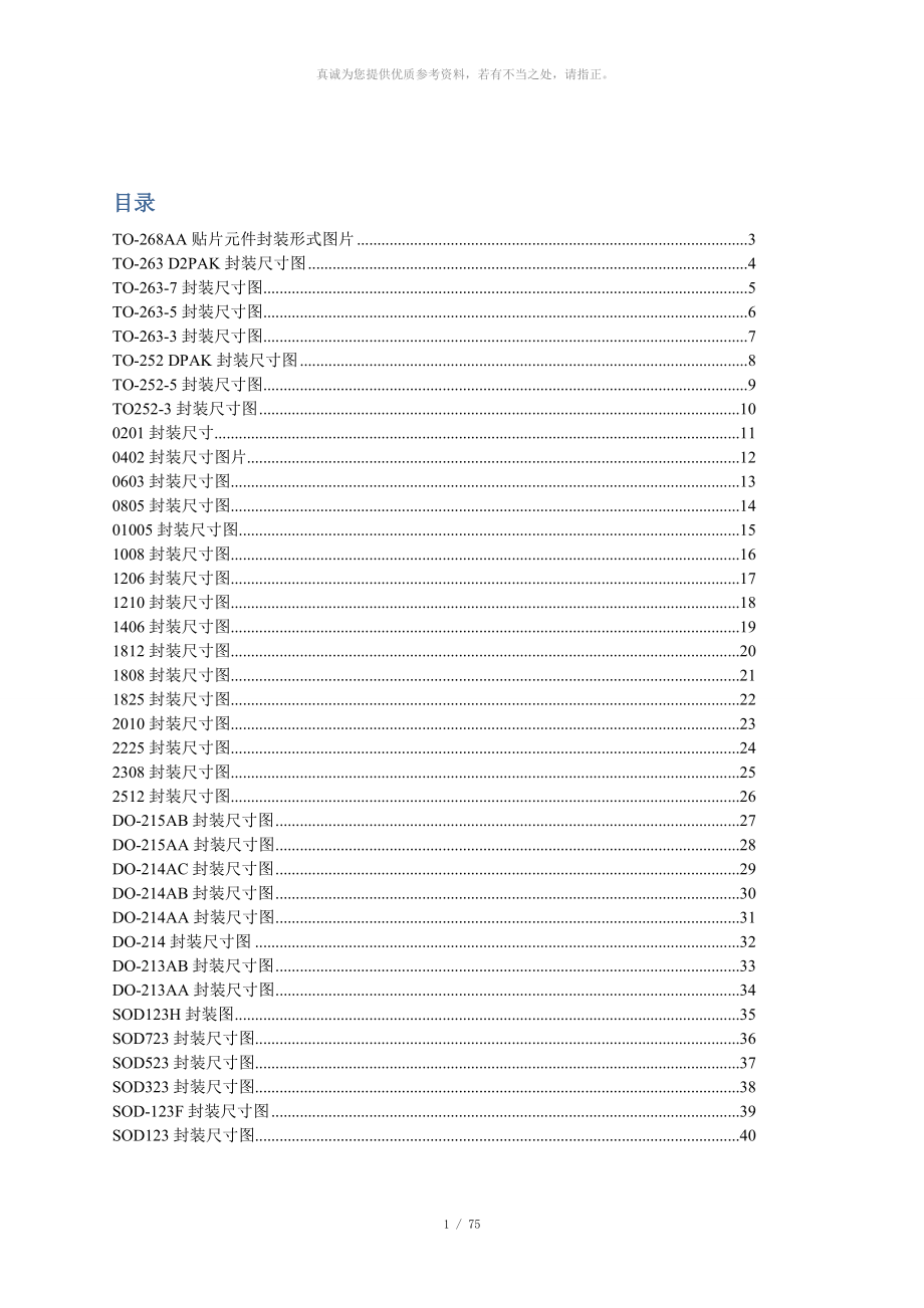 常用贴片元件封装尺寸图_第1页