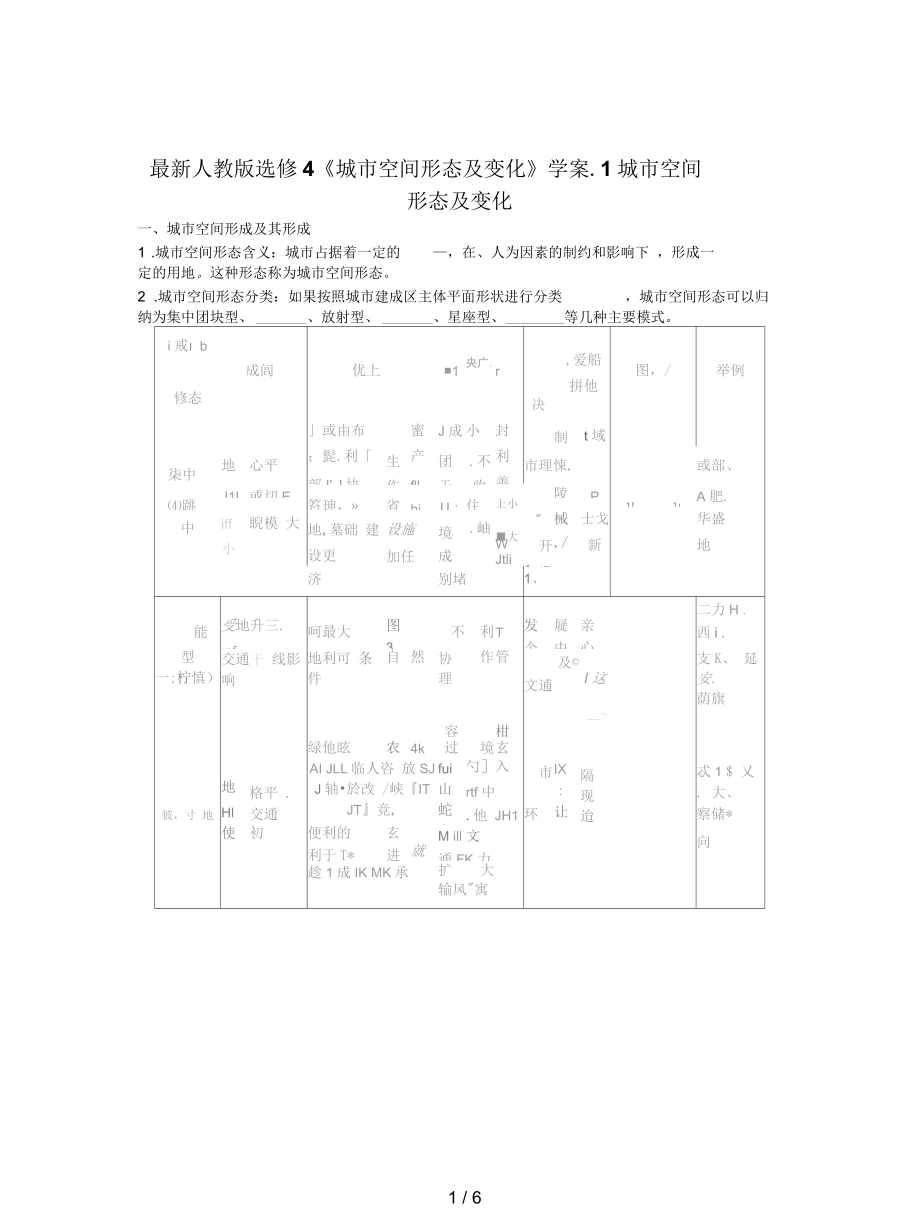 人教版選修4《城市空間形態(tài)及變化》學(xué)案_第1頁