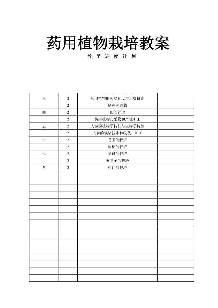 药用植物栽培学教案_第1页