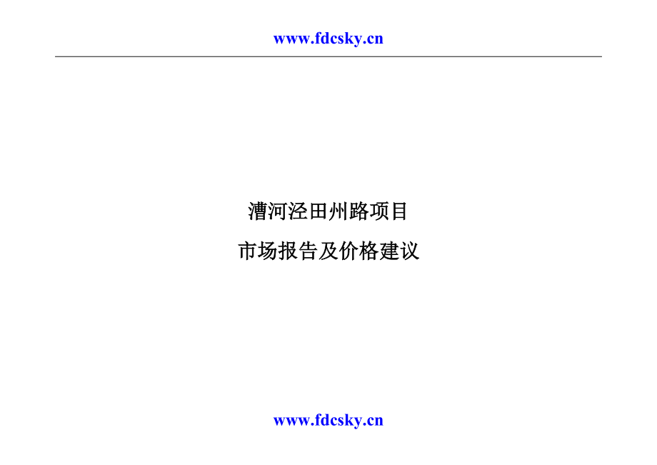 2005年上海漕河泾田州路项目市场报告及价格建议_第1页