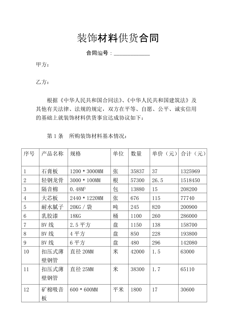 装修材料采购合同_第1页