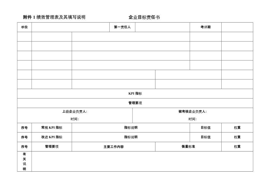 附件1：绩效管理表及其填写说明_第1页