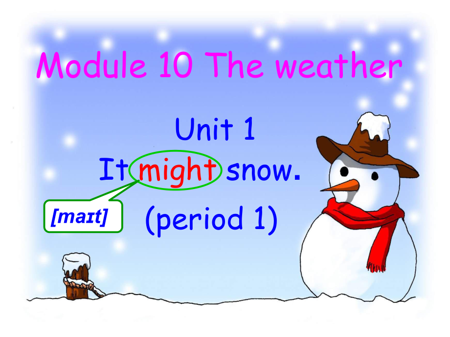 外研版八年級(jí)上冊(cè) Module 10 The weatherUnit 1It might snow._第1頁(yè)