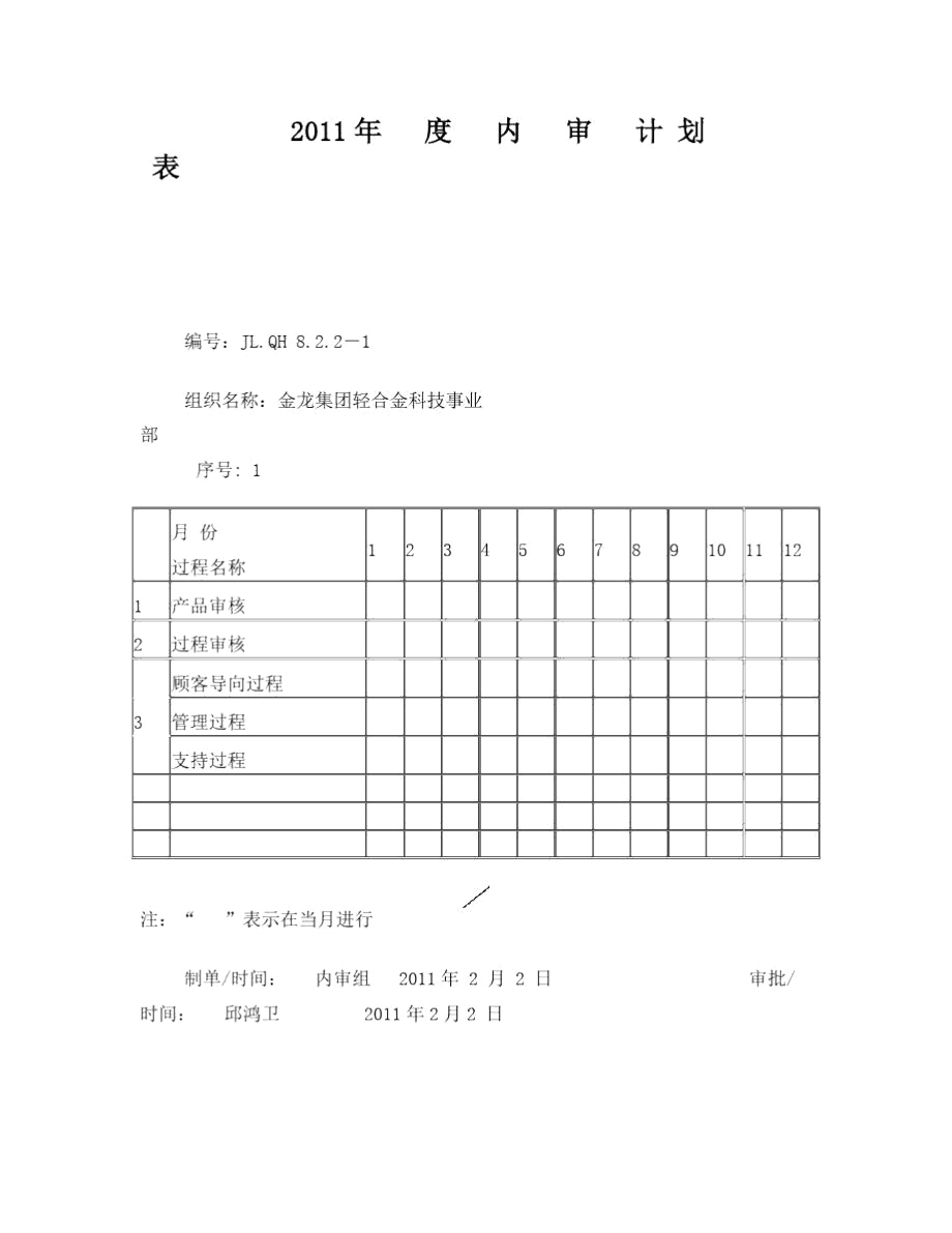 年度内审计划表_第1页