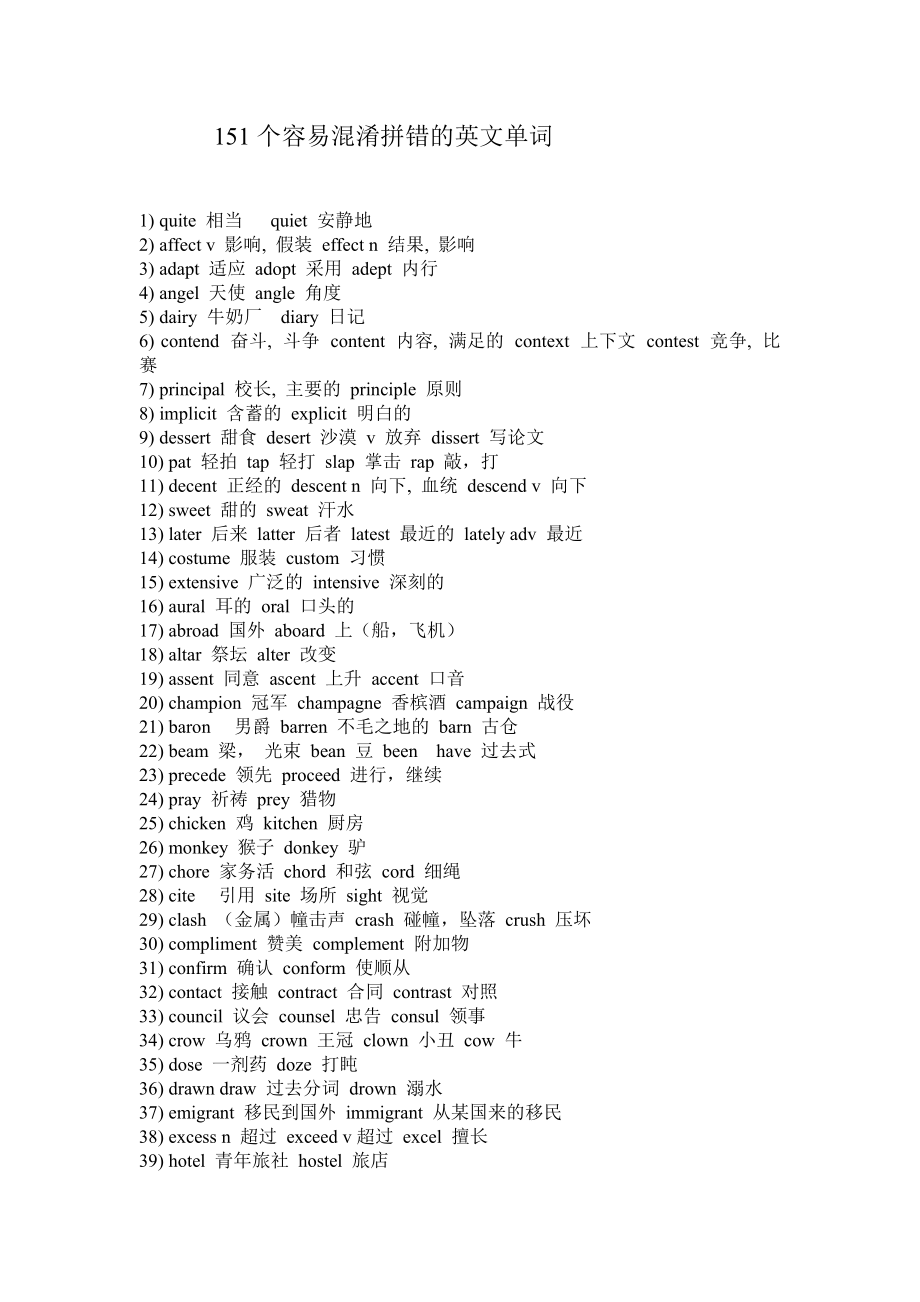 【考試必備】115個容易混淆拼錯的英文單詞(總21頁)_第1頁