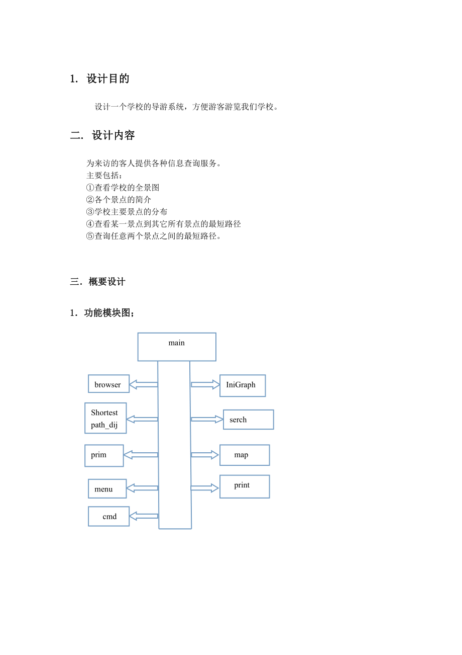 数据结构课程设计校园导游系统_第1页