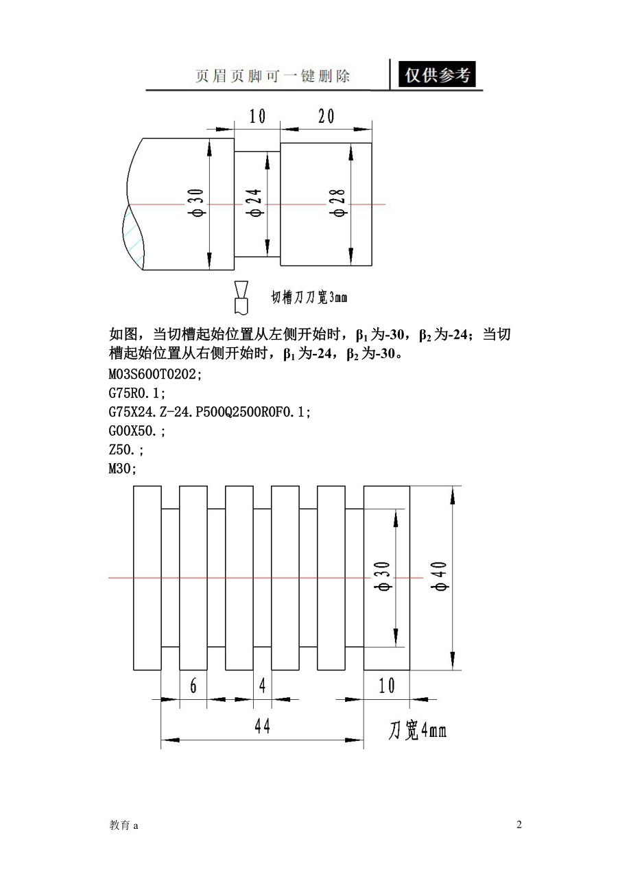 g75切槽循环指令教学应用