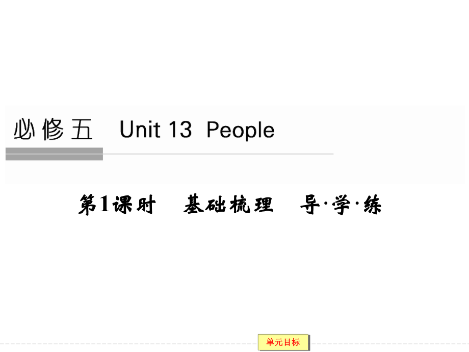 创新设计高考英语大一轮总复习配套精讲Unit13People1课件_第1页