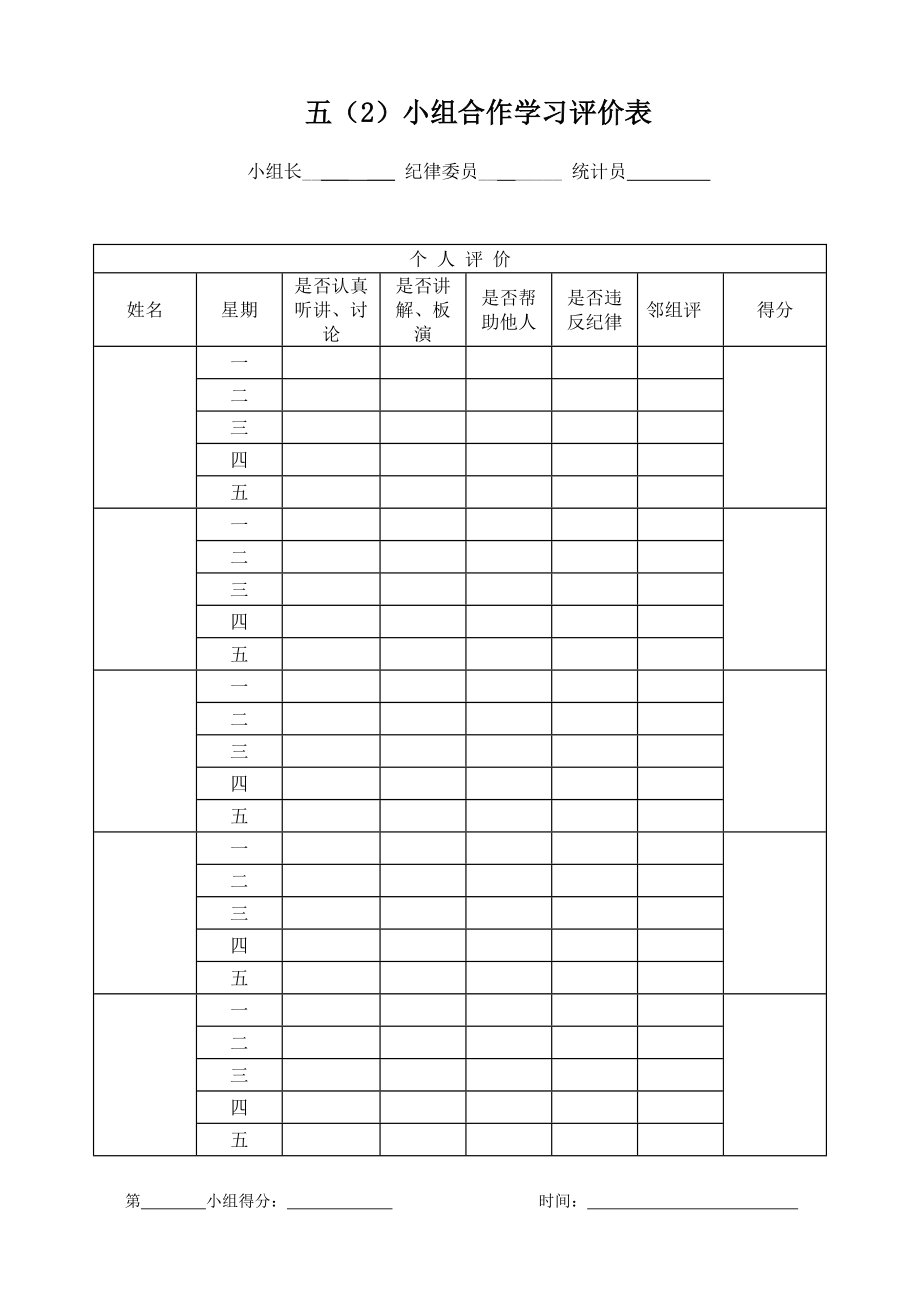 小组合作学习评价表_第1页