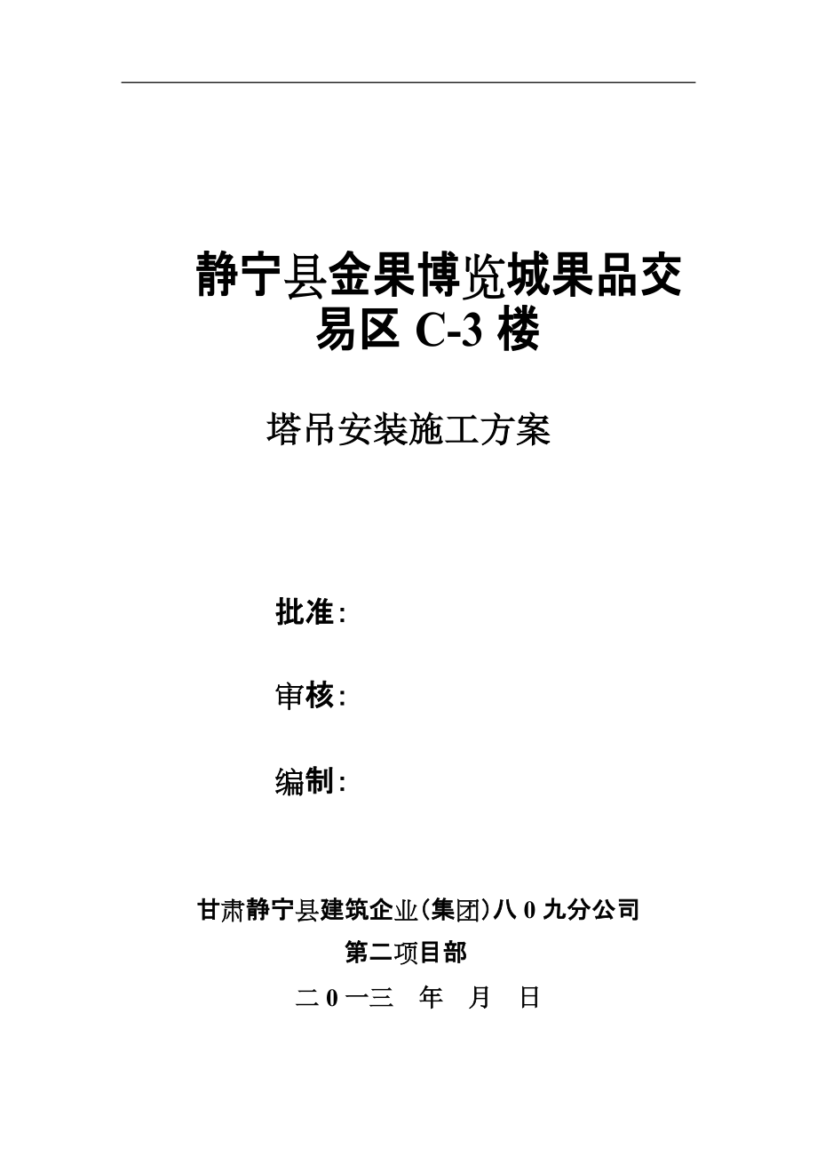 博览城果品交楼塔吊安装施工安装_第1页