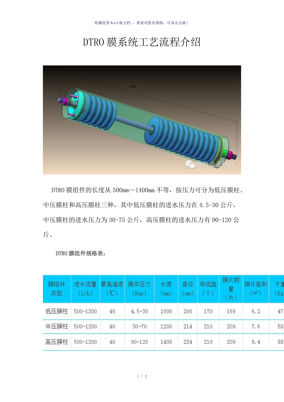 DTRO膜系统工艺流程介绍参考模板_第1页