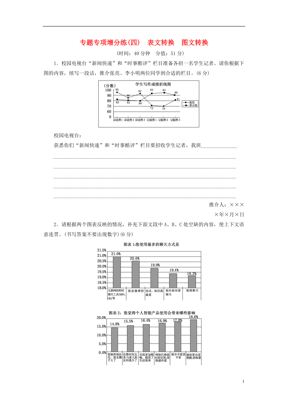 【三維設(shè)計】湖北省高考語文二輪復(fù)習(xí) 專題專項增分練（四）表文轉(zhuǎn)換 圖文轉(zhuǎn)換_第1頁