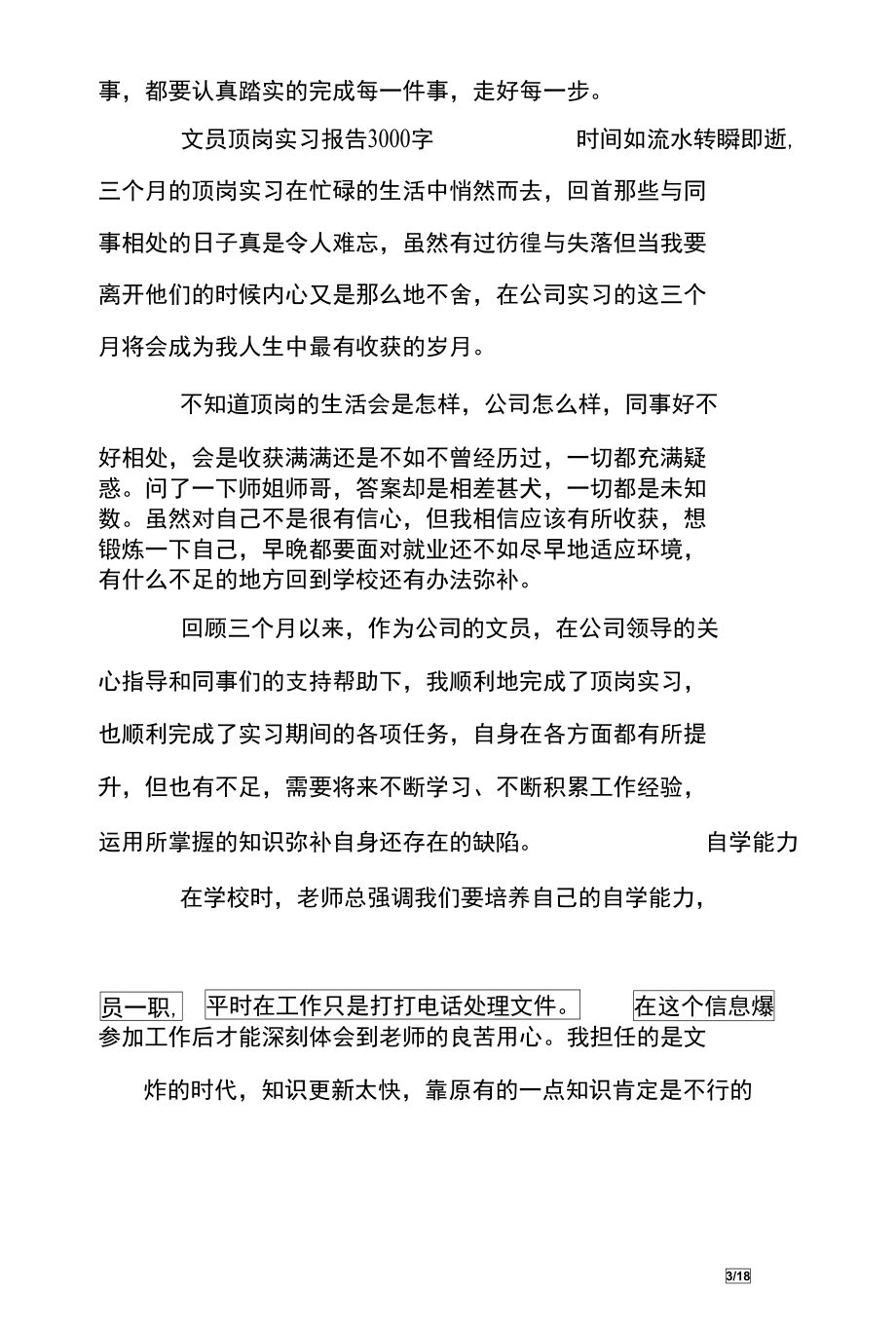 文员实习报告17页