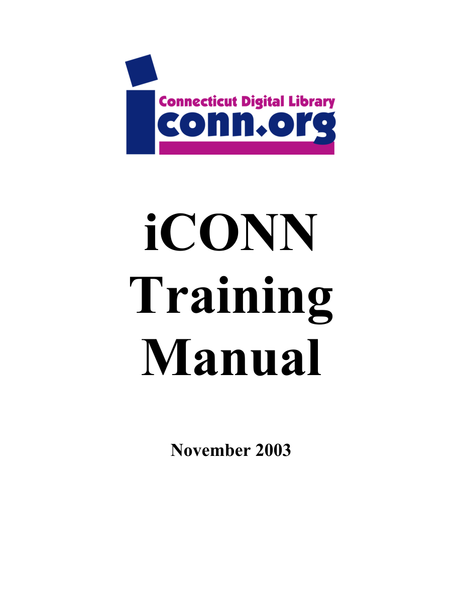 iCONN training manual 培訓手冊_第1頁