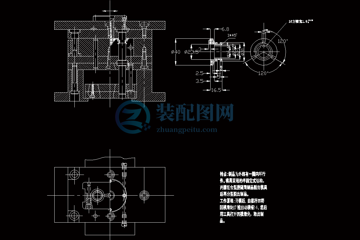 活動(dòng)圈注塑模CAD圖紙