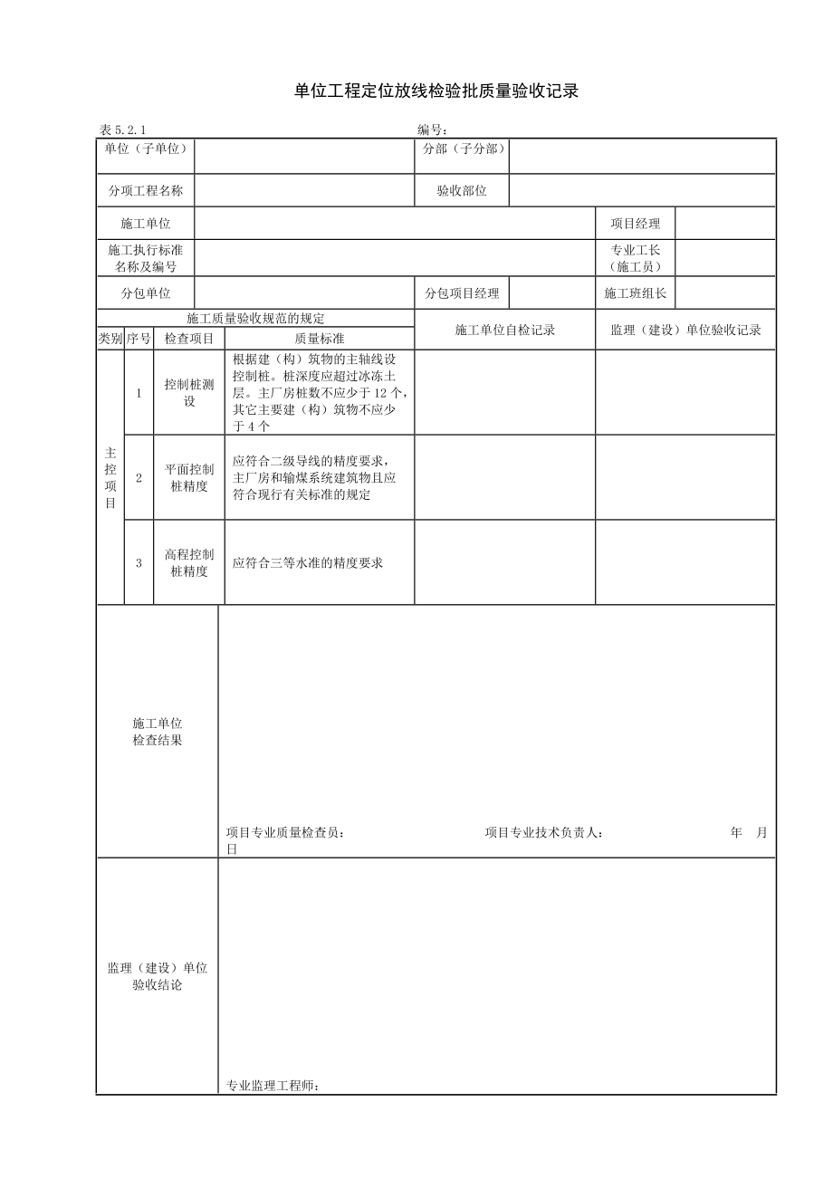 電力建設(shè)施工質(zhì)量驗(yàn)收及評(píng)價(jià)規(guī)程表格_第1頁