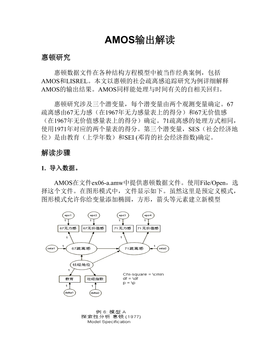 使用AMOS解释结构方程模型_第1页