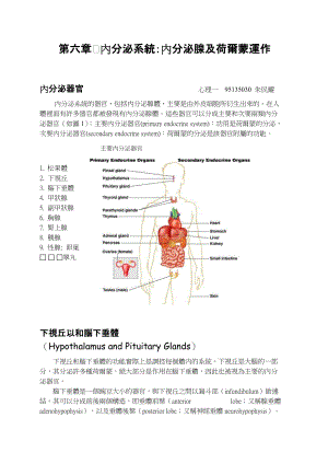 內(nèi)分泌系統(tǒng)內(nèi)分泌腺及荷爾蒙運(yùn)作