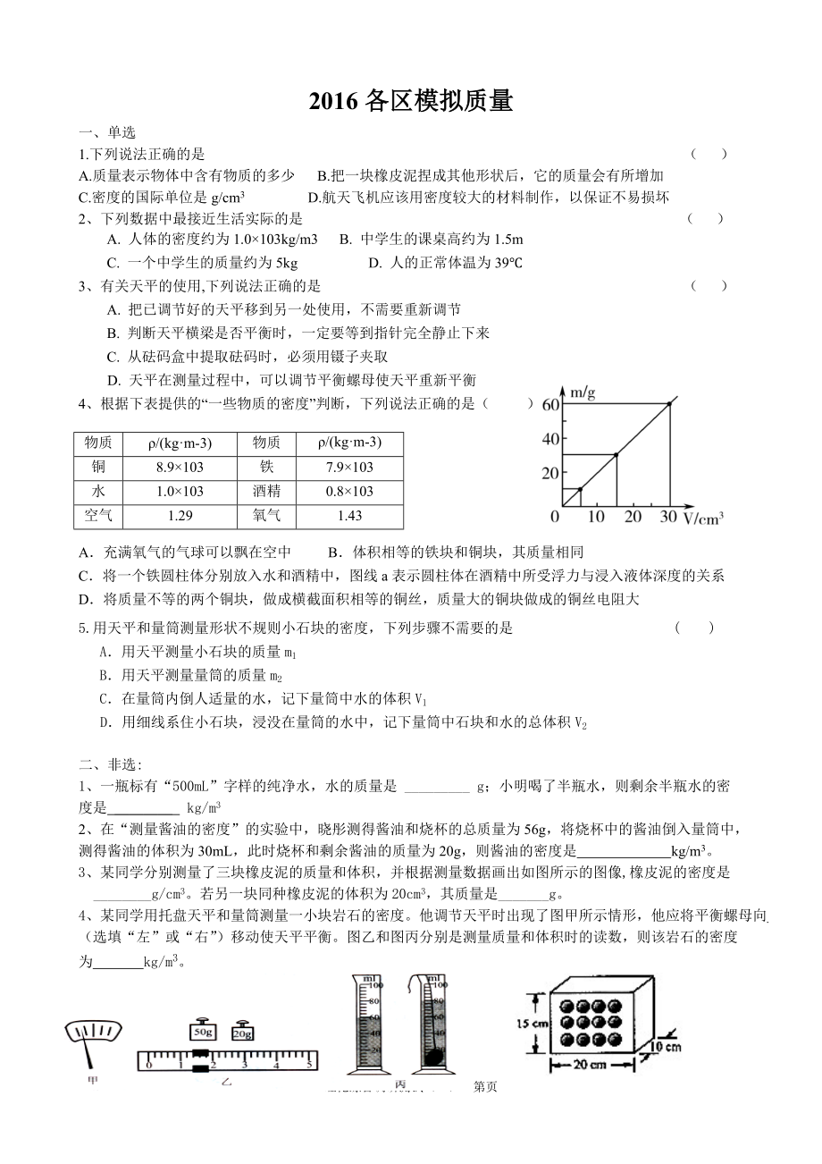 16各区模拟质量_第1页