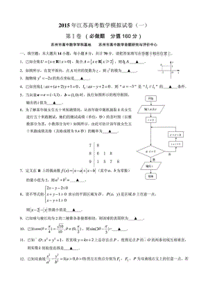 江苏高考数学模拟试卷(5套,含附加)有详细答案