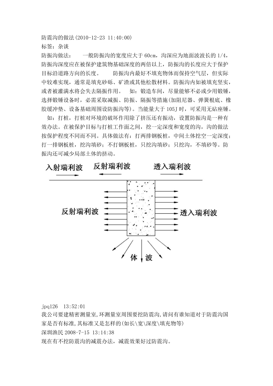 设备防震沟施工图图片