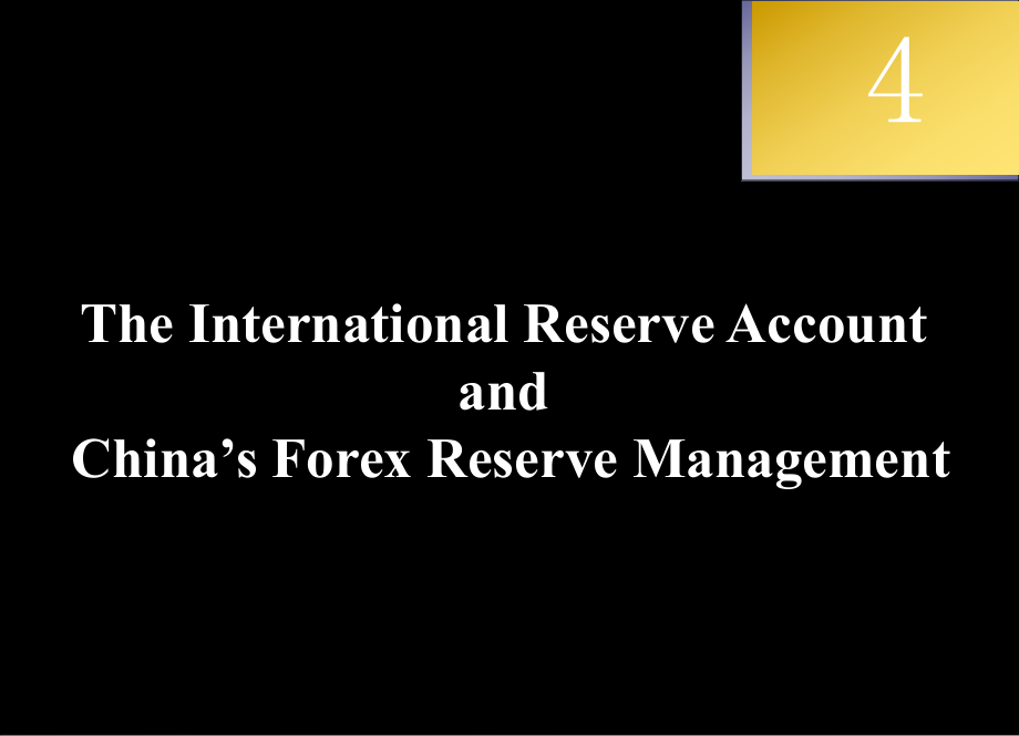 国际金融：Lecture 4The International Reserve Account_第1页